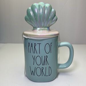 Rae Dunn Mug Disney Little Mermaid Part Of Your World Iridescent Shell Lid Beach